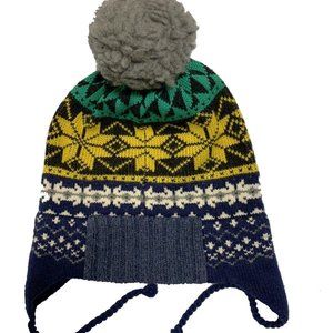 NEW $295 Burberry Winter Hat Beanie! One Size Fair Isle Pom Pom Wool Cashmere